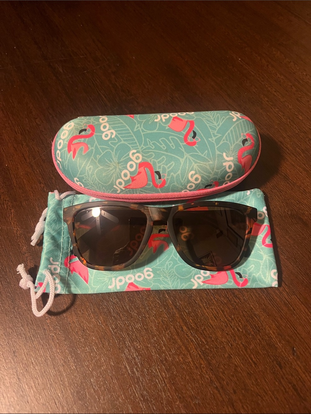 Goodr OG sunglasses "Bosley's Basset Hound Dreams" tortoiseshell frames.